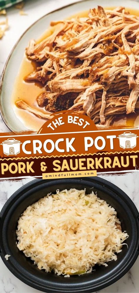 Slow Cooker Pork And Sauerkraut Recipe, Crockpot Pork And Sauerkraut, Sauerkraut And Apples, Easy Slow Cooker Meal, Pork And Sauerkraut Recipe, Pork Roast And Sauerkraut, Pork Roast Crock Pot Recipes, Pork And Sauerkraut, Crockpot Pork Loin