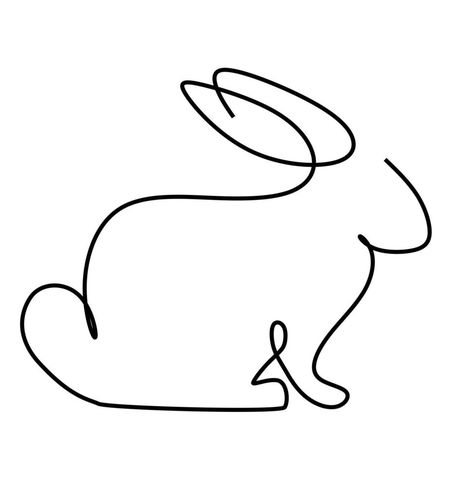 Rabbit Line Art, Bunny Outline, Minimalism Style, Rabbit Art, Mini Drawings, Icon Set Vector, Art Icon, Bunny Rabbit, Minimal Fashion