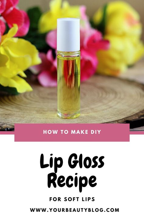 Diy Vegan Lip Gloss, Lipgloss Diy Recipes Natural, Homemade Lip Oil, Lip Gloss Recipes, Granola Diy, Diy Lip Oil, Lip Gloss Diy Recipes, Lipgloss Making, Roll On Lip Gloss