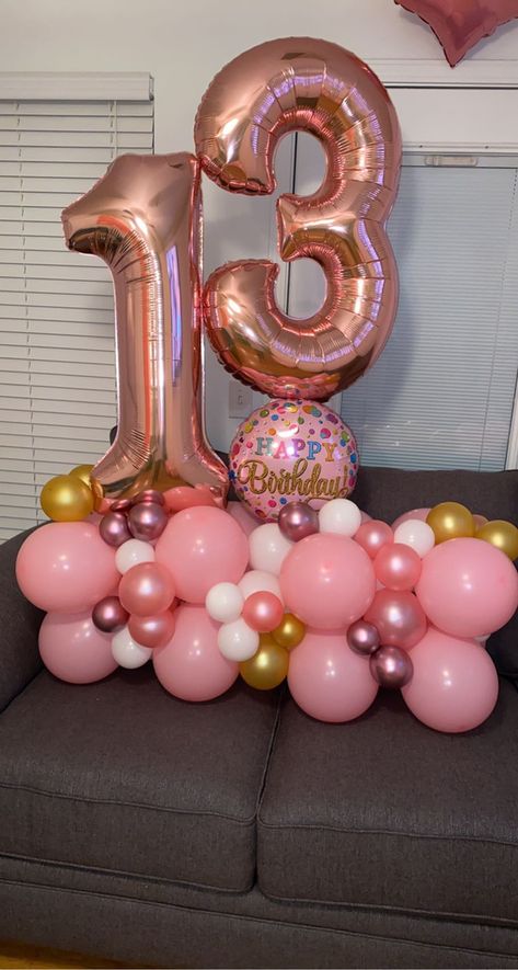 13 Balloons Number, 13 Birthday Picture Ideas, Surprise Birthday Decorations, 13 Birthday Cake, 16 Balloons, Halloween Party Balloons, 13 Birthday, Happy Birthday Decor, Cute Birthday Pictures