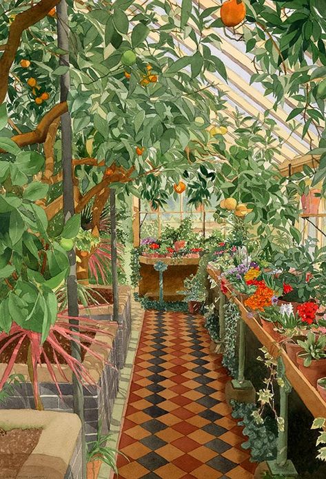 Peckover House 2 - The Orangery Watercolour Print Peckover House, The Orangery, Traditional English, English Style, House 2, Design Solutions, Watercolor Print, Sake, Paintings