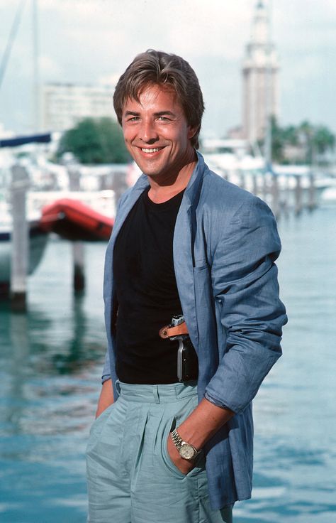 ‘Miami Vice’ Fashion: Get The Look | SPY Don Johnson Miami Vice, Miami Vice Outfit, Miami Vice Fashion, Sonny Crockett, Look 80s, 80's Party, Miami Outfits, Don Johnson, Fashion 80s