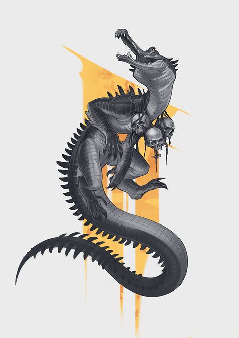 ArtStation - Сrocodile Dnd Wendigo, Reptile Drawing, Crocodile Drawing, Ocean Monsters, Reptile Art, Tomboy Art, Stencil Outline, Animal Drawings Sketches, Wolf Tattoo Design