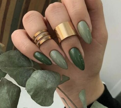 Nail Art Vert, Thanksgiving Nail Designs, Green Nail Art, September Nails, Festive Nail Art, Green Nail Designs, Nagel Tips, Green Nail Polish, Green Nail