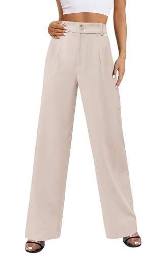 onlypuff Womens Wide Leg Pants High Waisted Slacks Straight Long Work Business Trousers with Pockets Womens Business Pants, Wide Leg Pants High Waisted, High Waisted Slacks, Womens Business, Stylish Petite, Lulu Leggings, Womens Wide Leg Pants, Basic Hoodie, Wide Leg Dress Pants