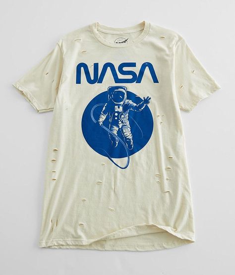 NASA Astronaut Oversized T-Shirt - Women's T-Shirts in Natural | Buckle Nasa Clothes, Space Tshirt, Nasa Shirt, Nasa Astronaut, Space Outfit, Space Shirts, Downtown Outfits, Nasa Astronauts, Aesthetic Shirts