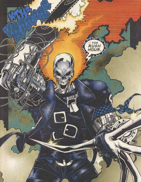 Ghost Rider 2099 vol 1 #4 | Art by Peter Gross, Mark Buckingham, Kev Sutherland & Christie Scheele Ghost Rider 2099, Marvel Ghost, Marvel 2099, Edge Ideas, Marvel Pins, Under Your Spell, Bear With Me, Marvel Comic Books, Books Art