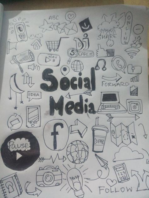 Poster Slogan About Freedom, Responsible Use Of Social Media Poster, Social Media Poster Drawing, Social Media Topics, How To Make Doodle, Social Media Drawings, Student Drawing, Social Media Poster, Poster Drawing