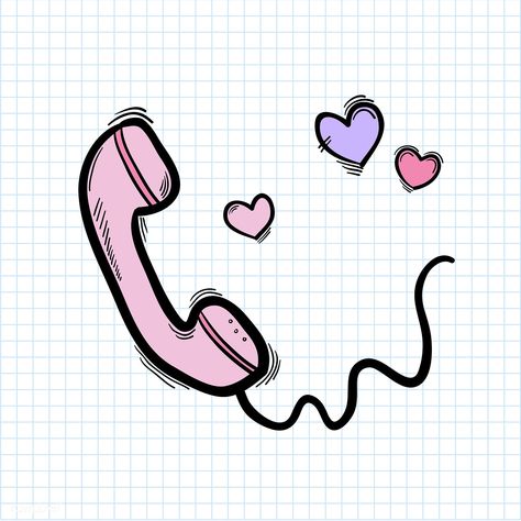 Illustration of telephone isolated on background | free image by rawpixel.com Cute Phone Drawing, Phone Call Icon, Telephone Illustration, Telephone Drawing, On Call, Hipster Doodles, Call Icon, Phone Drawing, Iphone Drawing