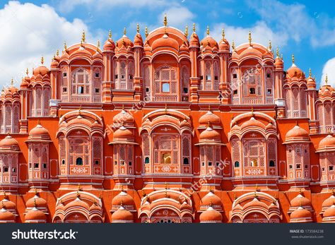 Palace of the Winds - Jaipur, Rajasthan, India * The Hawa Mahal, Jaipur's "Palace of the Winds," has a special glow in the late afternoon, when the sandstone structure takes on a pink-gold radiance.  Built in 1799, the palace was designed as a home for royal concubines, who used the upper stories to watch the comings and goings of everyday life (in which they could not mingle) in the streets below. Jaipur Wallpaper, Jaipur City, Hawa Mahal, Torremolinos, Pink City, Historical Places, Golden Triangle, North India, Jaisalmer