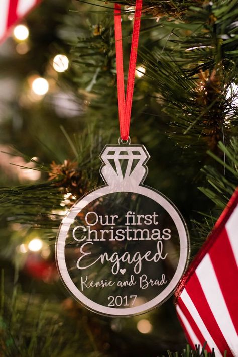 Over on the blog: 55 Thoughtful Gift Ideas for Your Couples This 2018 Holiday Season | Photobug Community Christmas Engagement Party, Paper Ornaments Diy, First Christmas Engaged Ornament, Engagement Christmas Ornament, Diy Christmas Decorations For Home, First Christmas Engaged, Engaged Ornament, Engagement Ornament, Our First Christmas Ornament