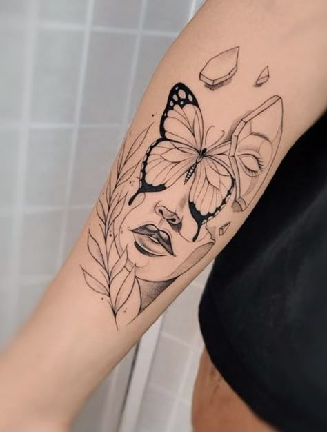 Creative Butterfly Tattoo, Butterfly Tattoo On Arm, Tattoo Pdf, Indian Tattoo Design, Creative Butterfly, Tattoo On Arm, Mom Tattoo Designs, Self Love Tattoo, Leg Tattoos Women