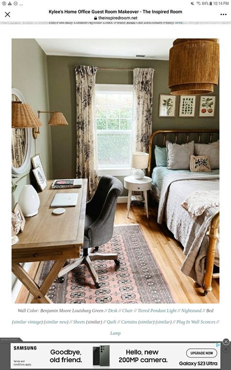 Neutral Guest Bedroom Office, Office Guest Room Combo Full Bed, Guest Bedroom / Office Ideas, Guest Room Ideas Colorful, Cottage Style Guest Room, Bedriim Ideas Bedrooms, Guest Study Room, Guest Room Office Combo Queen Bed, Guest Room Addition