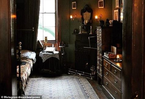 The rise of witchcore! How it's influencing fashion, film and social media | Daily Mail Online Dark Academia Bedroom, Academia Bedroom, Dark Academia Room, Academia Room, Stile Harry Potter, Room Inspiration Bedroom, Aesthetic Bedroom, Dream Bedroom, My New Room