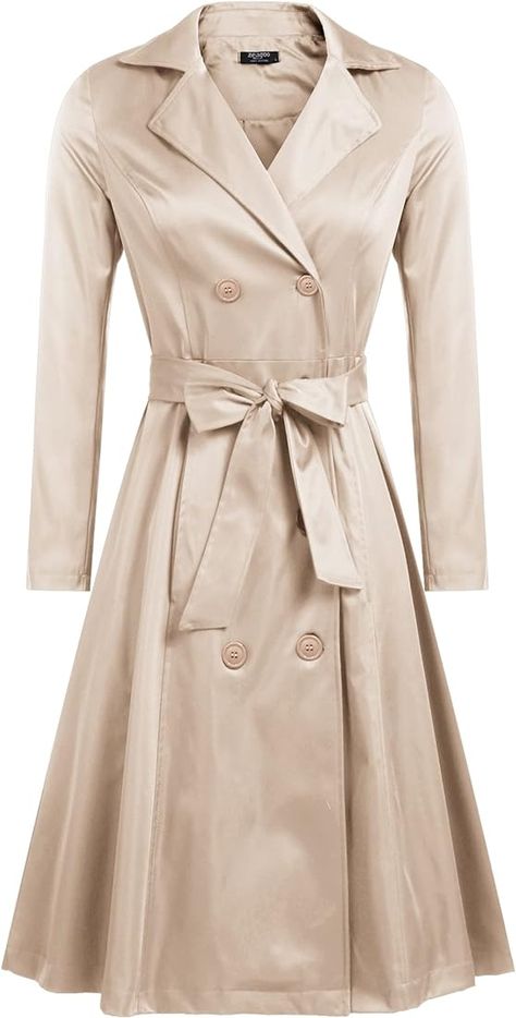 Amazon.com: Zeagoo Women's Single Breasted Double Collar Trench Coat, Small, Apricot : Clothing, Shoes & Jewelry Trendy Winter Coats, Stylish Winter Coats, Wind Coat, Trendy Winter, Long Trench, Sleeveless Long Dress, Long Trench Coat, Printed Long Dresses, Trench Coats Women