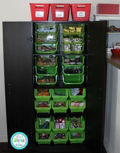 organized snack cabinet, kitchen cabinets, kitchen design, organizing, storage ideas Snack Cabinet, Pantry Organization Hacks, L Shaped Shelves, Snack Station, Organizing Storage, Dollar Tree Organization, Organized Pantry, Snack Organizer, Diy Organizer