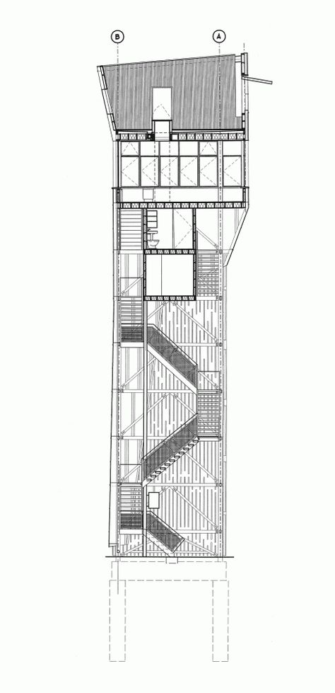 Towerhouse | Marlon Blackwell. Arkansas 2000 Watch Tower Architecture, Tower Architecture, Observation Tower, Tower House, Architectural Section, Watch Tower, Exhibition Space, Architecture Plan, Architecture Model