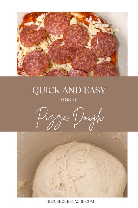 No electric mixer or fancy pizza dough hook needed for this Quick and Easy Pizza Dough Recipe. A foolproof homemade pizza crust every time! Made with honey, you likely have all of the ingredients you need for this easy pizza dough on hand! Honey Pizza Dough Recipe, Pizza Dough With Honey, Quick And Easy Pizza Dough, Easy Pizza Dough Recipe, Freeze Pizza Dough, Honey Pizza, Fancy Pizza, Homemade Pesto Recipe, Making Pizza Dough