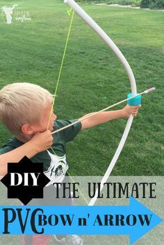 Make your own PVC Bow and Arrow! Seriously the kids played with these all day. So easy to make! Homemade Bow And Arrow, Pvc Bow, Arrows Diy, Kids Bow And Arrow, Homemade Bows, Pvc Projects, Make A Bow, Bow And Arrow, Creative Stuff