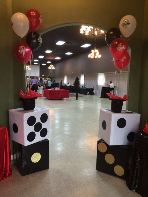 Casino themed Birthday Party Ideas | Photo 1 of 11 Casino Night Attire, 90th Birthday Casino Theme, Fancy Casino Theme Party, Casino Night Table Centerpieces, Jackpot Birthday Theme, Vegas Dance Theme, 50th Birthday Casino Theme, Casino Night Fundraiser Ideas, Casino Theme Party Outfit Dresses