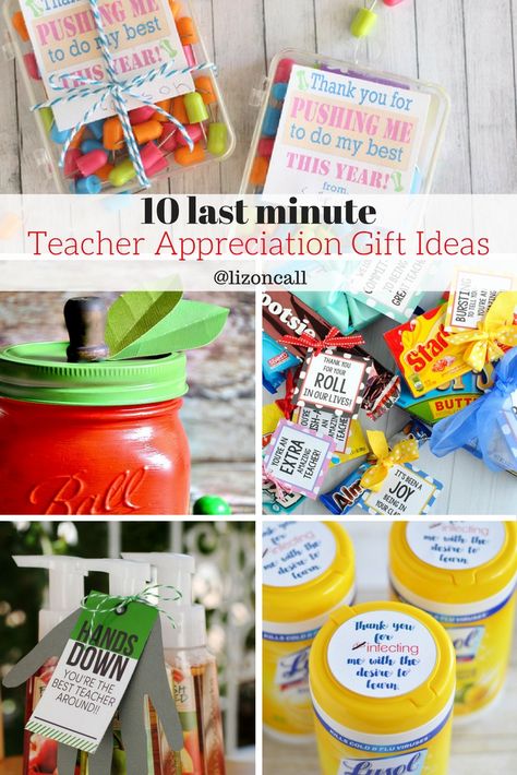 Teacher appreciation doesn't have to be stressful with one of these last minute teacher appreciation gift ideas. #teacherappreciation #teacher #teachergift Diy Teacher Appreciation Gifts, Appreciation Gifts For Teachers, Teacher Appreciation Gift Ideas, Teacher Appreciation Diy, Appreciation Gift Ideas, Diy Nursing, Teachers Appreciation Week Gifts, Teacher Gift Baskets, Teacher Appreciation Gifts Diy