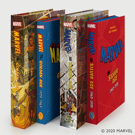 The Folio Society’s collaboration with Marvel Comics now includes both Marvel: The Golden Age 1939-1949 and Marvel: The Silver Age 1960-1970. Both feature the most prominent comics of the age as selected by Roy Thomas, a reproduction of a key comic, an exclusive print, and fabulous metallic presentation boxes. #marvelcomics #roythomas #fancybooks Marvel Darkhold, Spiderman Book, Marvel Books, Marvel Collection, Xmen Comics, Ultimate Marvel, Comic Book Collection, Folio Society, Action Figure Display