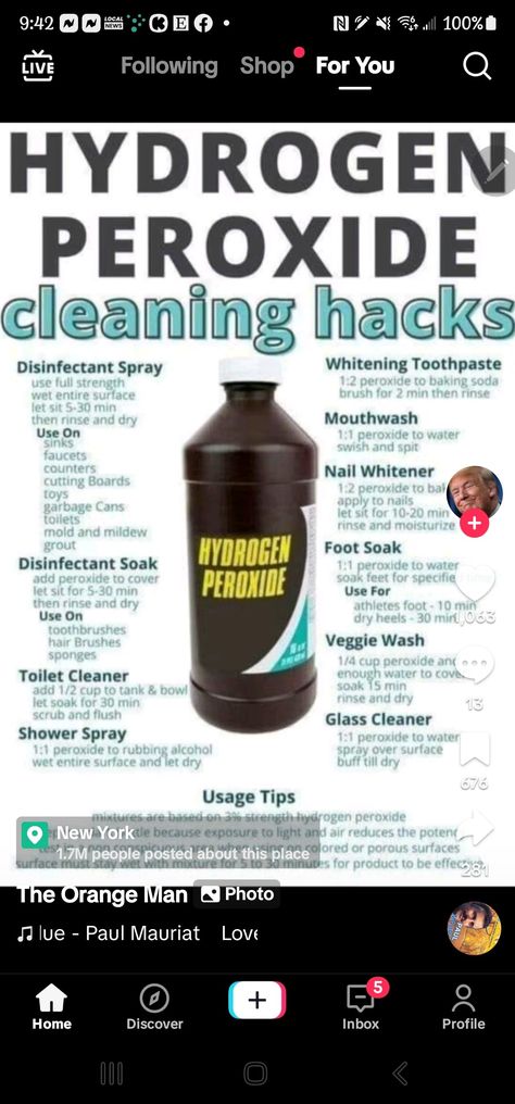 Hydrogen Peroxide Cleaning, Cleaning With Hydrogen Peroxide, Peroxide Uses, Hydrogen Peroxide Uses, Homemade Cleaning Supplies, Easy Cleaning Hacks, Diy Cleaning Solution, Homemade Cleaning Solutions, Hamburger Helper