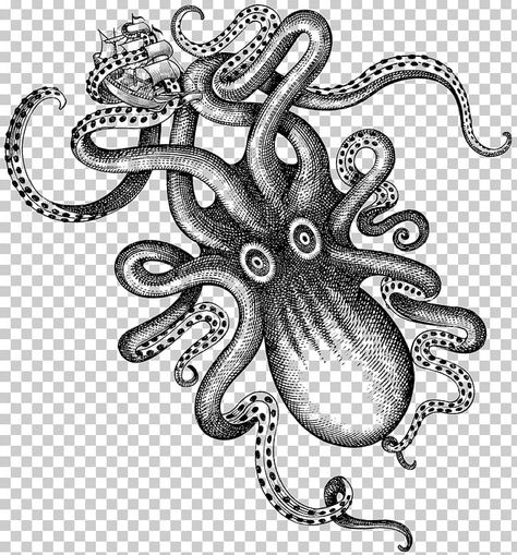 Bag Clipart, Kraken Tattoo, Kraken Rum, Kraken Art, Steven Noble, Octopus Tattoo Design, Vintage Octopus, Octopus Tattoos, Nautical Tattoo