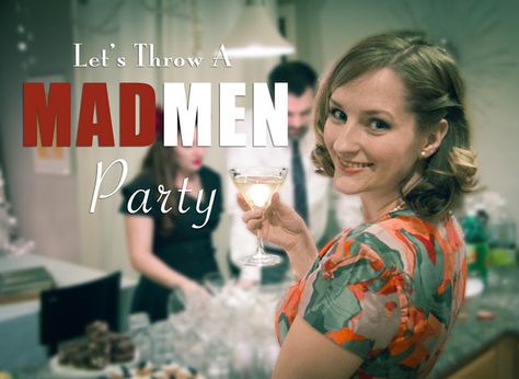 Mad Men New Year's Party Mad Men Party Theme, Madmen Party, Mad Men Party, Vintage Happy New Year, 1960s Party, Family Dinner Night, Grown Up Parties, Men Shower, Men Party