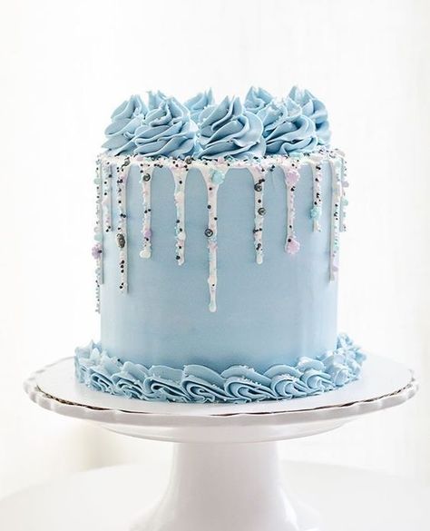 Cupcake Cheesecake, Tårta Design, Torte Creative, Blue Birthday Cakes, Chocolate Lemon, Buttercream Cake Designs, Cupcake Decoration, Torte Cupcake, Winter Cake