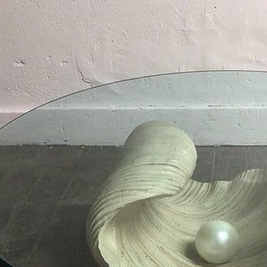 LOV3 STRUCK MAG on Instagram: "- Vintage Marble Clam Shell with Giant Pearl as Coffee Table ⭐️" Diy Large Clam Shell Prop, Giant Clam Shell Decor, Clam Clay Sculpture, Clay Clam Shell, Color Sculpture, Giant Clam Shell, Giant Clam, Clam Shell, April 11