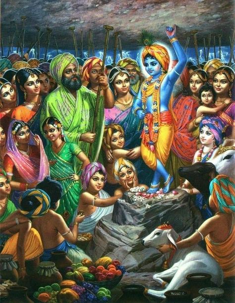 Govardhan Krishna Paintings, Krishna Balram, Govardhan Puja, Ram Krishna, Iskcon Krishna, Sri Ram, Krishna Avatar, Krishna Hindu, Radhe Shyam