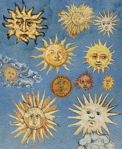 12 Days of Medieval Illuminations. Today, 11 medieval suns. Don't you love their shining faces? 🌞 Did you know Getty's medieval… | Instagram Specific Aesthetic, Medieval Artwork, Medieval Aesthetic, Medieval Paintings, Esoteric Art, Getty Museum, Medieval Manuscript, Medieval Times, Random Ideas