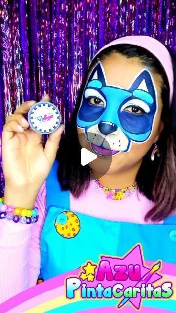 Bluey Costume Makeup, Bluey Face Painting Kids, Simple Puppy Face Paint, Bluey Facepainting, Face Paint Puppy, Puppy Face Paint, Blue Face Paint, Puppy Face, Easy Halloween