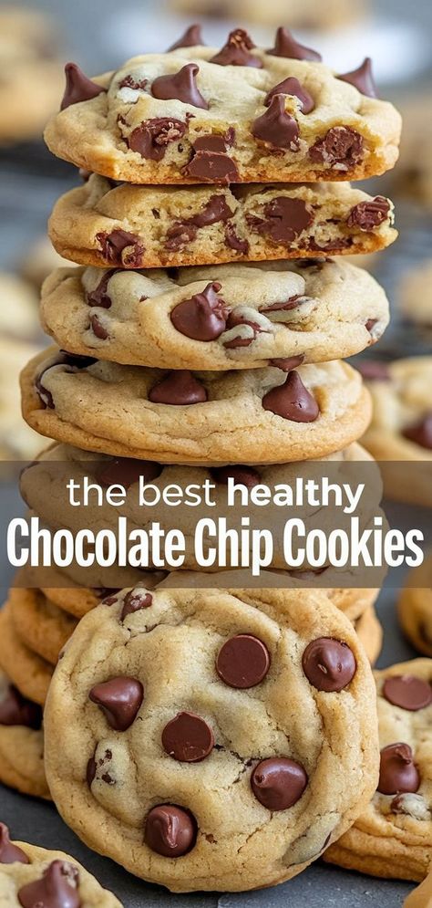 Healthy Chocolate Chip Cookie Recipe That’s Perfect for Keto Desserts Stevia Chocolate Chip Cookies, Clean Chocolate Chip Cookies, High Protein Chocolate Chip Cookies, Low Sugar Chocolate Chip Cookies, Low Calorie Chocolate Chip Cookies, Salted Chocolate Chip Cookies Recipes, Keto Chocolate Chip Cookies Recipe, Healthier Chocolate Chip Cookies, Coconut Flour Chocolate Chip Cookies