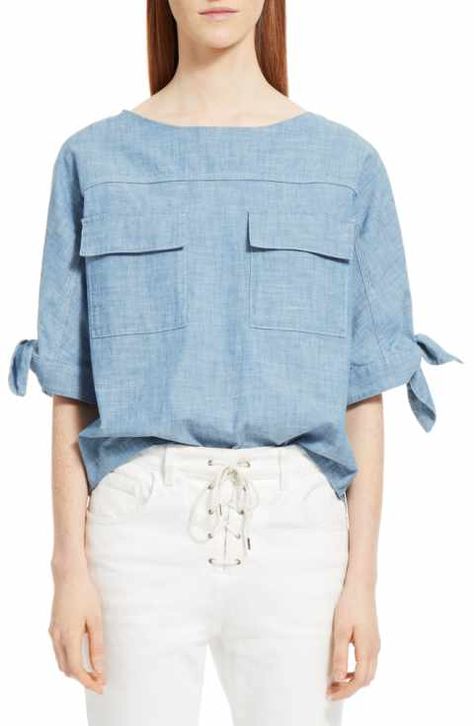 Dress Sites, Chambray Top, Event Dresses, All About Fashion, Designer Outfits Woman, Ladies Tops Fashion, Chambray, Chloe, Shirts Tops