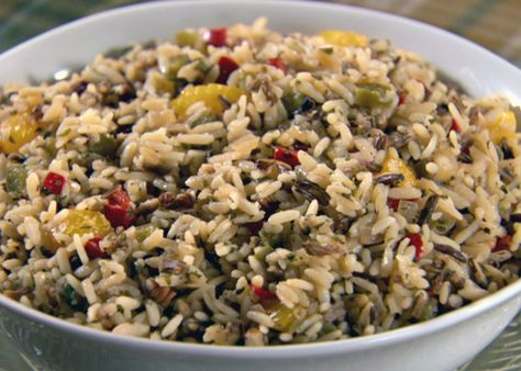 Cranberry Wild Rice Dressing from FoodNetwork.com Wild Rice Dressing, Rice Dressing Recipe, Cranberry Wild Rice, Sandra Lee Recipes, Brown Rice Pilaf, Rice Dressing, Wild Rice Pilaf, Rice Pilaf Recipe, Rice Stuffing