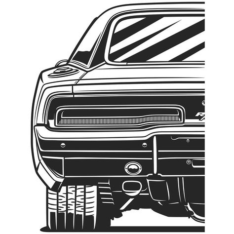 Order Illustration, Cars Modified, Dodge Charger Rt, 1969 Dodge Charger, Charger Rt, Sports Car Wallpaper, Car Silhouette, Car Organization, Cool Car Drawings