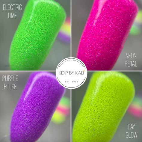 Tonight!! Brand new matte neons available as a .25oz set for only $26!! They will also be available individually in all three sizes. Grab them tonight at 8pm EST on KDipbyKAli.etsy.com Pink Dip, Neon Acrylic Nails, Nails Neon, Green Acrylic Nails, Acrylic Nail Powder, Nail Dip Powder, Nail Dip, Day Glow, Color Nails