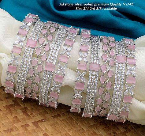 Bangle Setting Ideas, Bangles For Saree, Bangles Aesthetic, Fancy Bangles, Grey Whale, Bridal Jewelry Sets Brides, Beaded Jewelry Pattern, Bridal Chura, Jewellery Bracelets