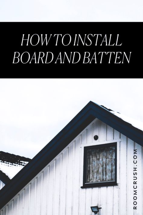 Looking to install board and batten inside or outside your home? It’s pretty popular in rustic, country, traditional and farmhouse décor styles and for a good reason. Really, it goes with any style, especially if you go for a timeless choice with your molding, paneling, and trim work. Board and batten siding, walls, or wainscotting can be installed to create artistic designs so much so that you could skip artwork altogether. Click through to learn how! We use affiliate links. Board And Batton Siding, Board And Batten Exterior, Vinyl Board, Chicken Barn, Hardie Plank, Board And Batten Wall, Installing Siding, Board And Batten Siding, Cabin Exterior