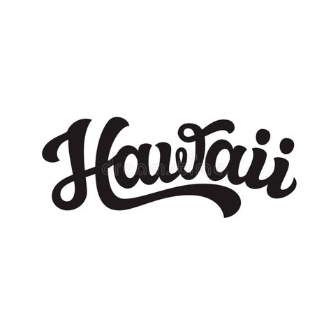 Hawaii. Hand drawn lettering text vector illustration Hawaii Doodles, Hawaii Lettering, Hawaii Logo Design, Hawaii Graphic Design, Hawaii Drawing, Hawaiian Font, Hawaii Illustration, Hawaii Typography, Hawaii Sign