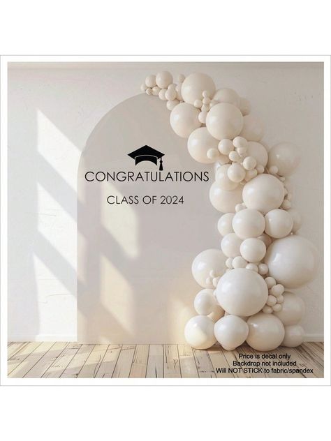 Black  Collar  PVC   Embellished   Event & Party Supplies Congrats Decorations, Graduation Party Balloon Arch, Graduation Balloon Arch, Arch Sign, Black And White Balloons, Graduation Backdrop, Grad Party Decorations, Graduation Balloons, Decor Stickers