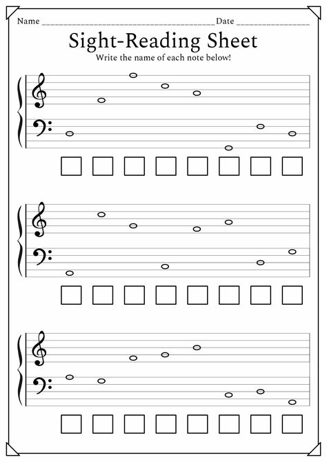 Music Note Sight Reading Exercises Sight Reading Exercises, Sight Reading Music, Reading Music Notes, Free Music Theory Worksheets, Sight Words Kindergarten Printables, Music Flashcards, Christmas Worksheet, Piano Worksheets, Reading Exercises