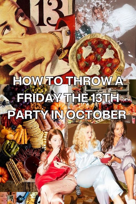 A spooky fun way to throw a Friday the 13th party🎃🦇🕸️ Friday 13th Birthday Party, Friday 13 Birthday Party Ideas, Friday 13th Party, Friday The 13th Party, Friday The 13th Birthday Party, Friday The 13th Party Ideas, Friday The 13th Superstitions, Movie Marathon, 13th Birthday Parties