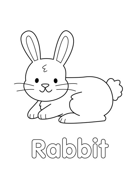 Bunny Coloring Page Printable from LittleBeeFamily Rabbit Worksheets Preschool, Farm Coloring Pages Preschool, Rabbit Activities For Preschool, Rabbit Activities For Kids, Crayon Packaging, Animal Coloring Pages Free Printable, Pet Coloring Pages, Rabbit Drawing Easy, Rabbit Outline