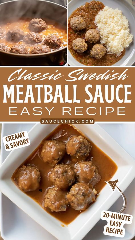 Swedish Meatball Sauce for a Rich, Creamy Finish Swedish Sauce For Meatballs, Sweetish Meatball Sauce Gravy, Meatball Sauce Recipes, Swedish Meatball Sauce Recipe, Meatball Sauce Recipe, Meatballs Sauce Recipe, Easy Swedish Meatballs, Swedish Meatball Sauce, Swedish Cuisine