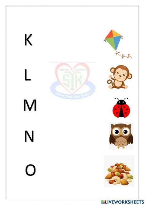 Preschool Alphabet Book, Match Worksheet, Learning Colors Activities, Hindi Poems For Kids, Nursery Worksheets, Beginning Sounds Worksheets, English Activities For Kids, Alphabet Phonics, Alphabet Pictures