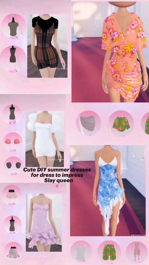 Here’s some cute summer dti dresses for you 🌸 Dress To Impress Outfits, Combo Dress, Layering Outfits, Summer Dress Outfits, Fitted Dress, Makeup Tips, Dress To Impress, Summer Outfits, Dress Outfits