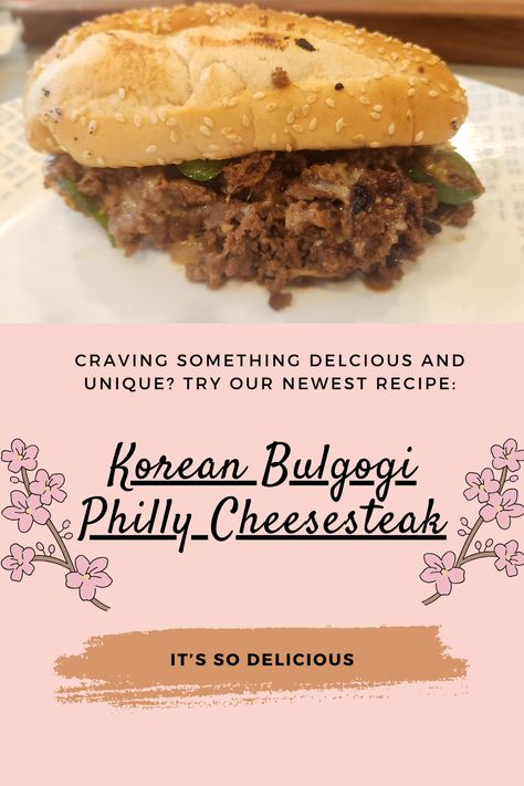 Here's a simple Korean twist on an American classic. Learn how to make Philly cheesesteak with Korean bulgogi marinade. It's sure to be an instant hit! Korean Steak, Bulgogi Marinade, Siracha Sauce, Korean Bulgogi, Philly Steak, Mayo Sauce, Cheese Steak Sandwich, Hoagie Rolls, Bulgogi Beef